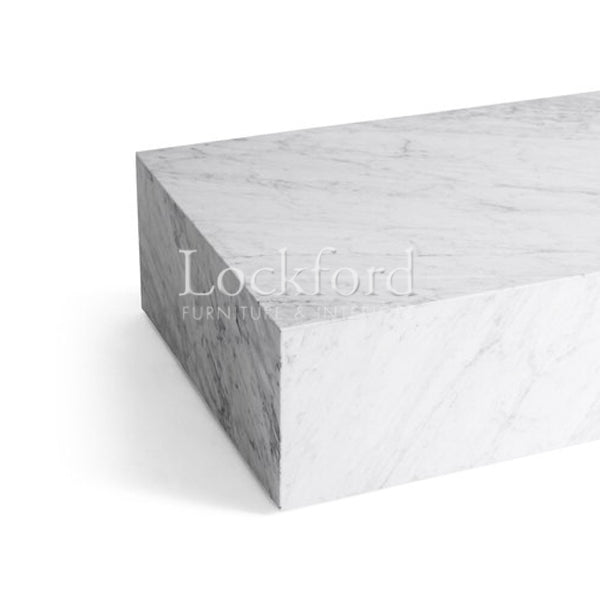 Constantine Marble Plinth Coffee Table - White Marble - More Sizes