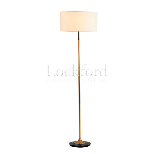 Eton Contemporary Floor Lamp with Brass Detail