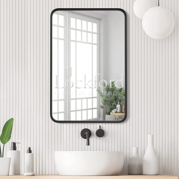 Rounded Rectangle Mirror with Black Frame - More Sizes
