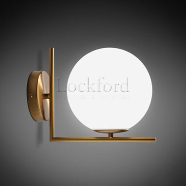 Faraday Single Head Brass Wall Lamp with L-Bracket