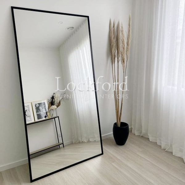 Lockford Oversized Floor Mirror with Black Frame