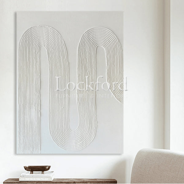 Arches Textured Plaster Wall Art - Modern White Wall Art - More Sizes