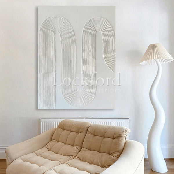 Arches Textured Plaster Wall Art - Modern White Wall Art - More Sizes