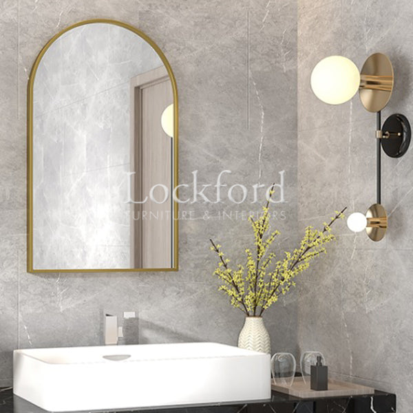 Arched Wall Mirror with Gold Frame - More Sizes