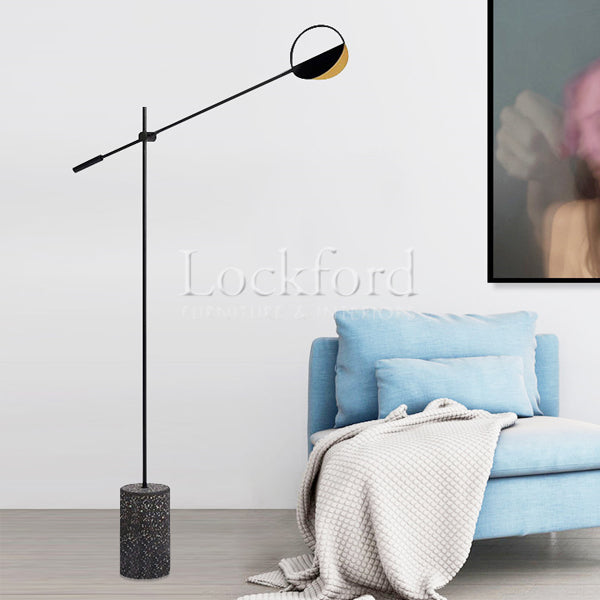Ariel Contemporary Adjustable Floor Lamp with Terrazzo Base - More Colors