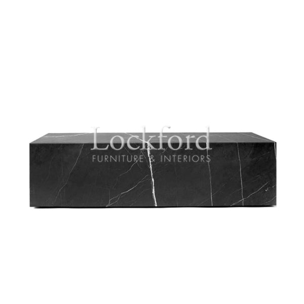 Constantine Marble Plinth Coffee Table - Black Marble - More Sizes
