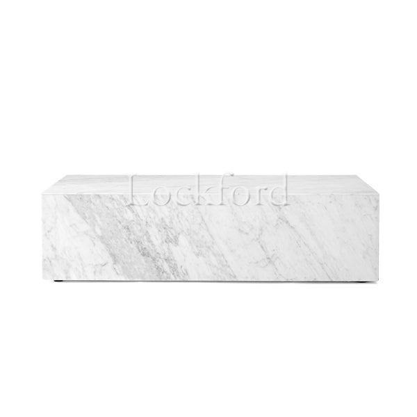 Constantine Marble Plinth Coffee Table - White Marble - More Sizes