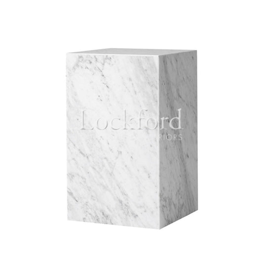 Constantine Marble Plinth Night Stand - White Marble