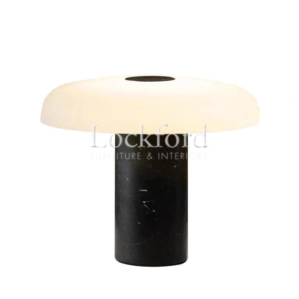 Laurent Luxury Mushroom Table Light with Black Marble Base