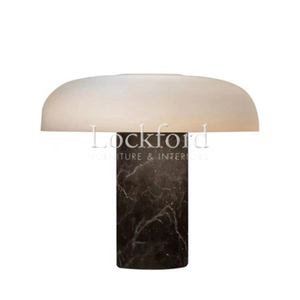 Laurent Luxury Mushroom Table Light with Black Marble Base