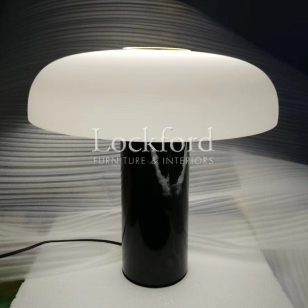 Laurent Luxury Mushroom Table Light with Black Marble Base