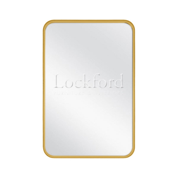 Rounded Rectangle Mirror with Gold Frame - More Sizes