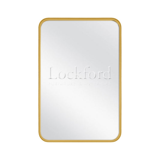 Rounded Rectangle Mirror with Gold Frame - More Sizes