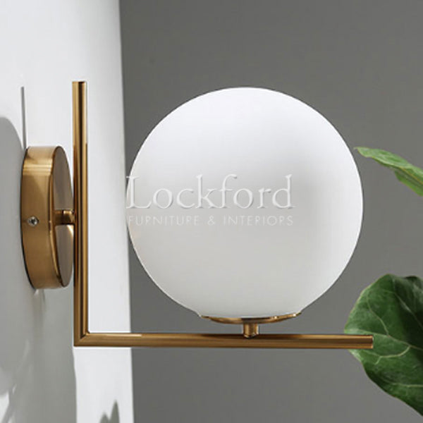 Faraday Single Head Brass Wall Lamp with L-Bracket