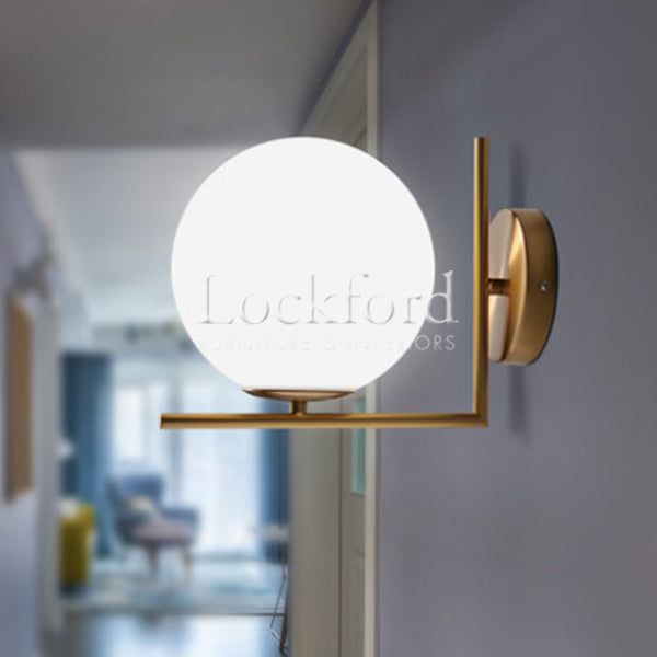 Faraday Single Head Brass Wall Lamp with L-Bracket