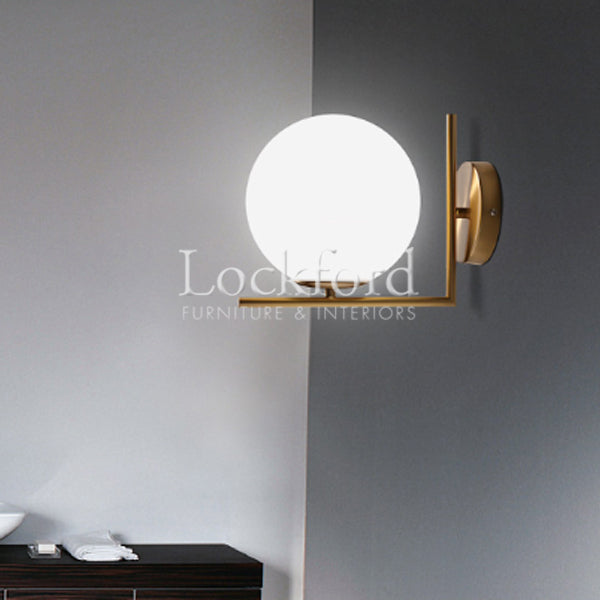 Faraday Single Head Brass Wall Lamp with L-Bracket