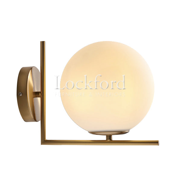 Faraday Single Head Brass Wall Lamp with L-Bracket