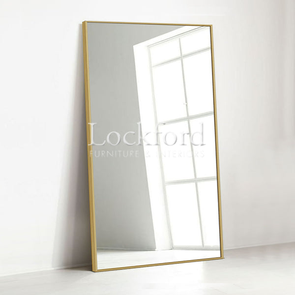 Lockford Oversized Floor Mirror with Gold Frame